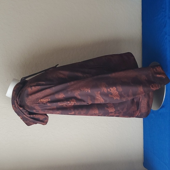 AND1 Hoodie Sweatshirt Mens Size XL Brown, Dark Orange Camo Pullover Bas… - Picture 3 of 13